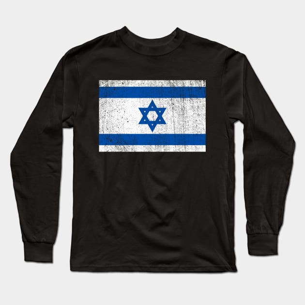 Israel Flag - Star of David - I Stand with Israel Long Sleeve T-Shirt by Danemilin